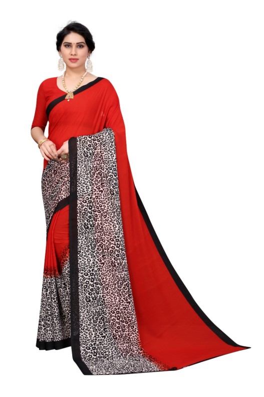 Fancy Georgette Printed Saree With blouse